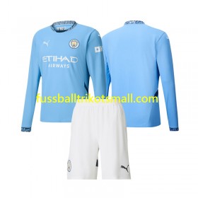 Fußballtrikots Manchester City Kinder 2024-2025 Langarm Heimtrikotsatz kaufen